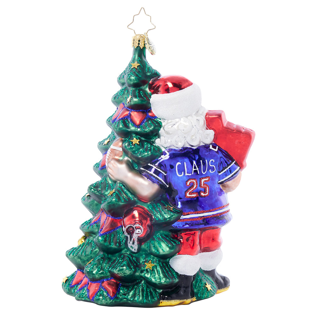 Back image - Gridiron Holiday Cheer - (Football themed Santa ornament)