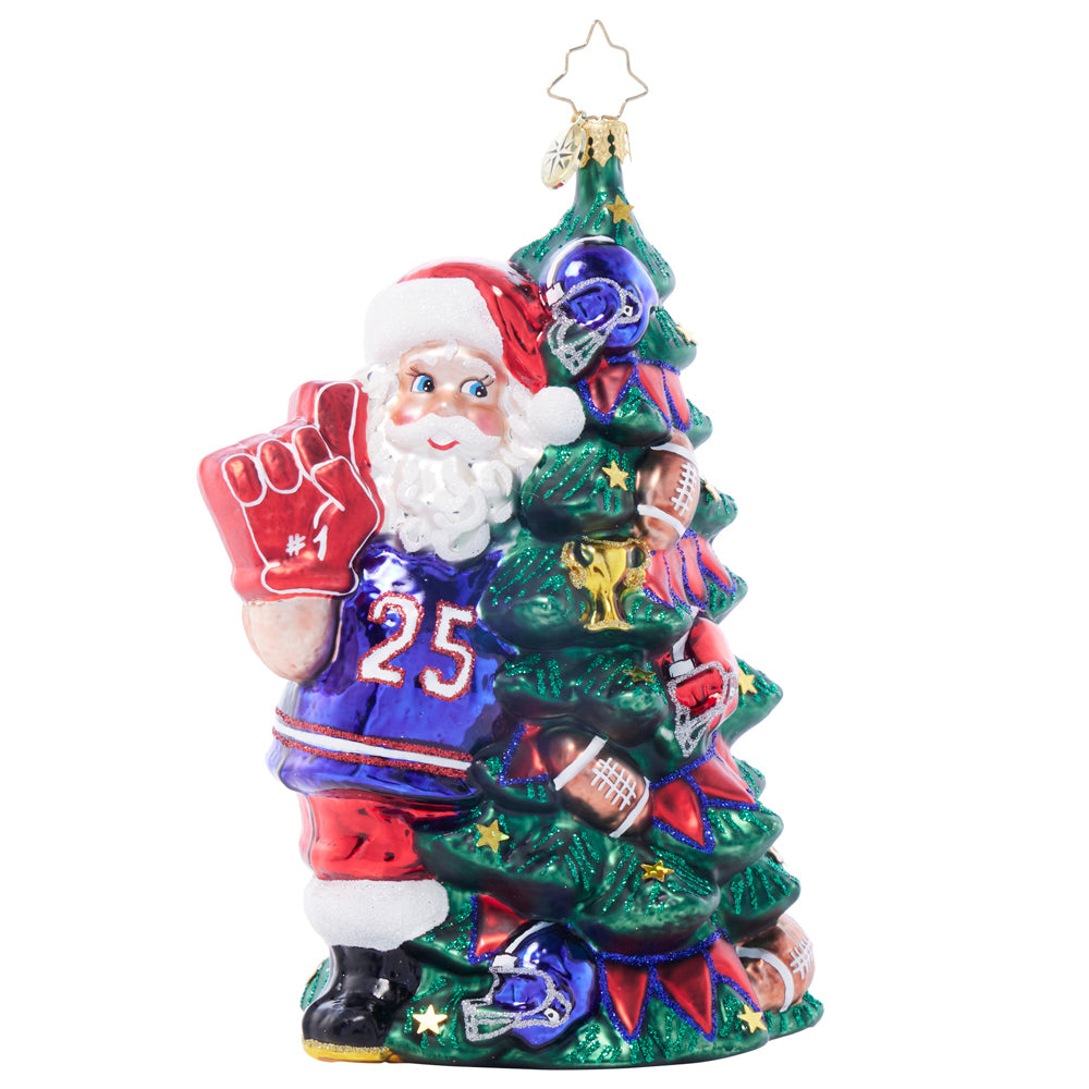 Front image - Gridiron Holiday Cheer - (Football themed Santa ornament)