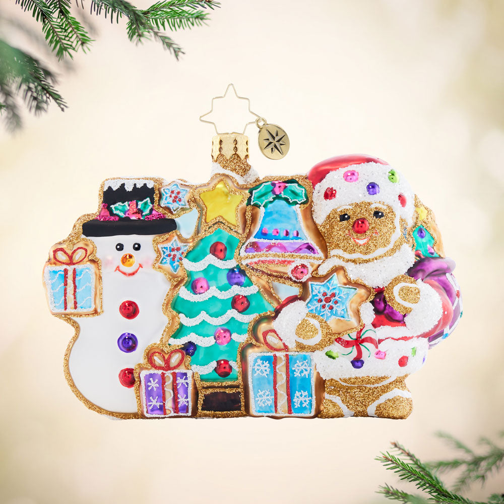 Front image - Frosted Friends - (Snowman/Gingerbread ornament)