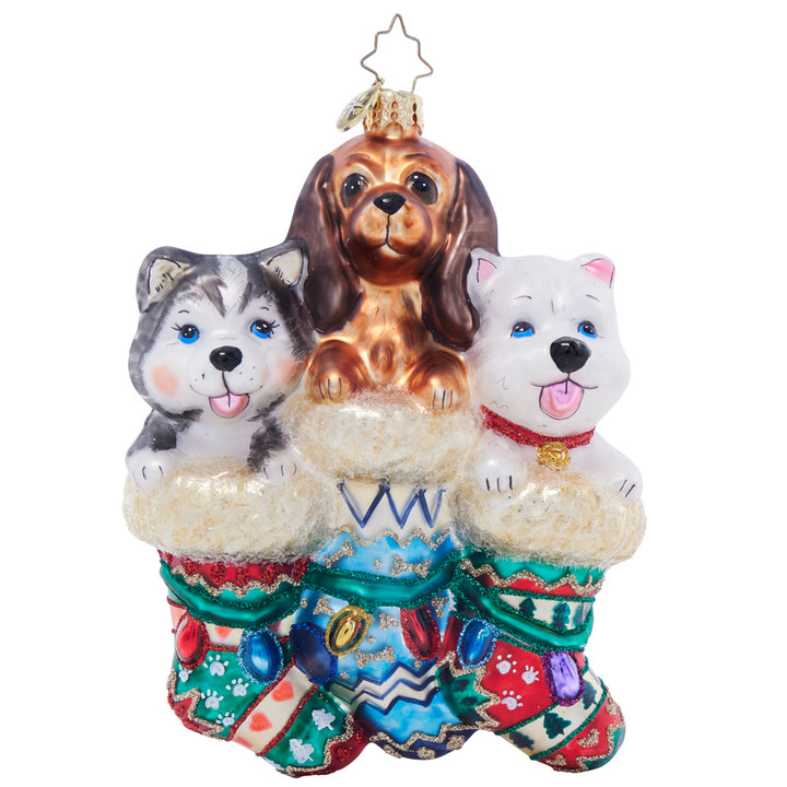 Front image - Puppy Presents - (Dog ornament)