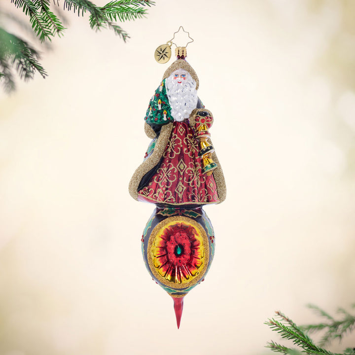 Front image - Santa's Holly Reflection - (Santa ornament)