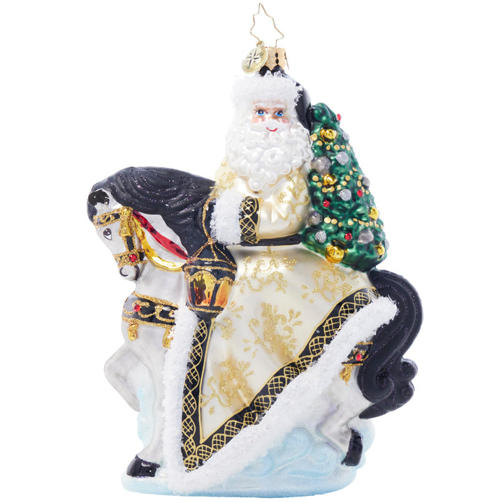 Front image - Golden Coat Calvary - (Santa on horse ornament)