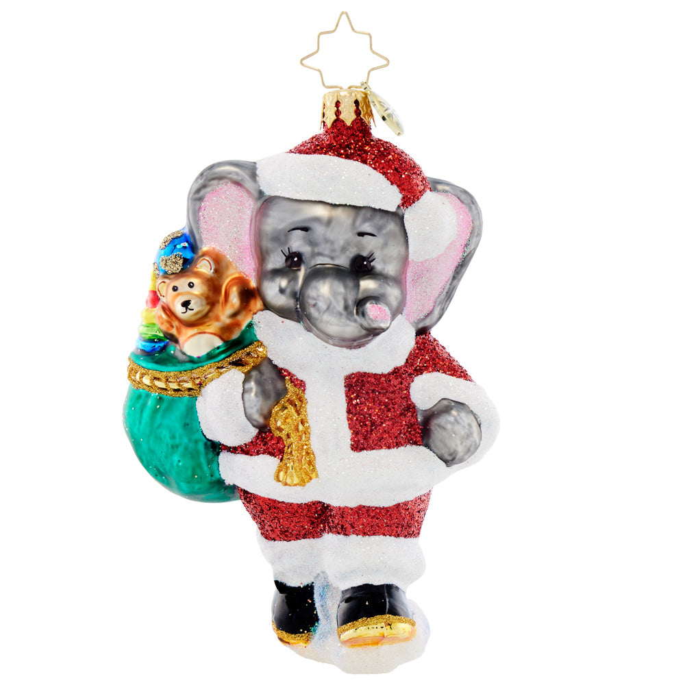 Front image - Ele-phantastic Christmas - (Elephant Christmas ornament)