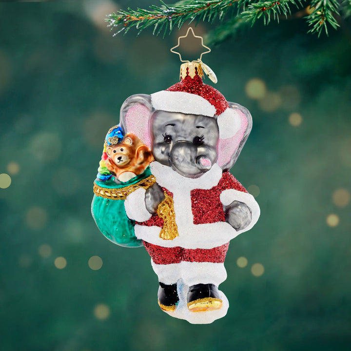 Front image - Ele-phantastic Christmas - (Elephant Christmas ornament)