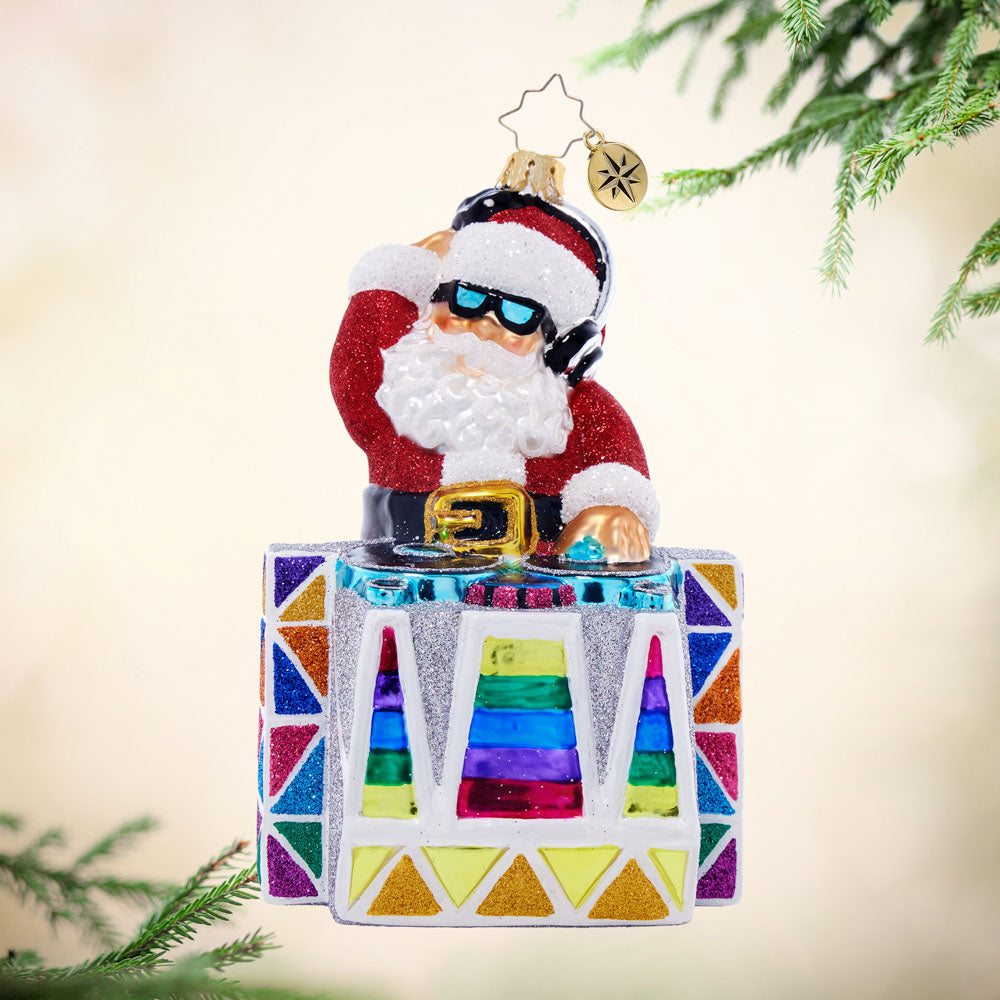 Front image - Drop the Beat Claus - (DJ Santa ornament)