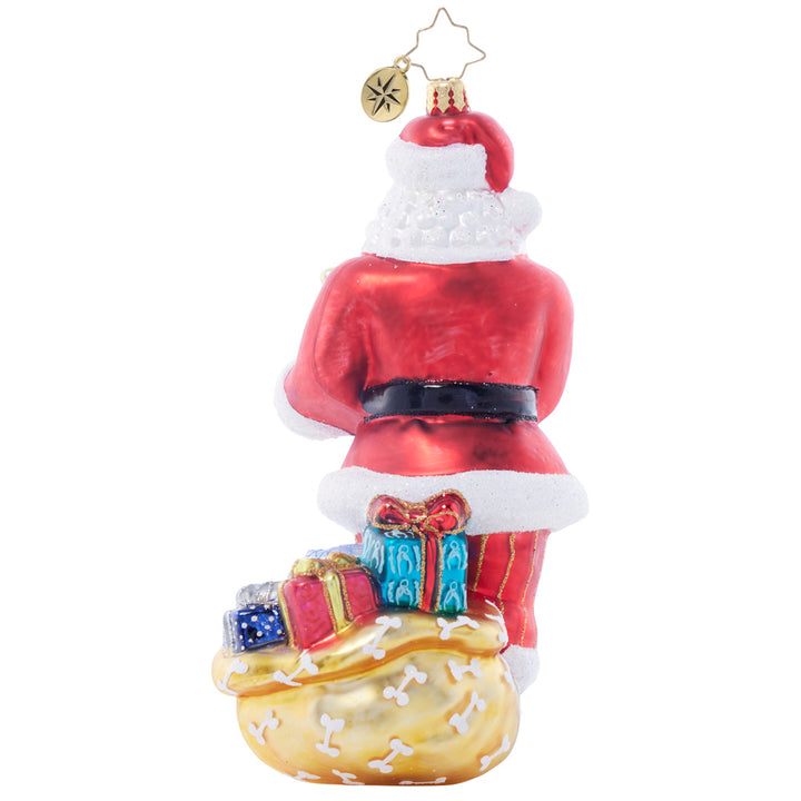 Back image - Santa's Pug-palooza - (Santa with pugs ornament)