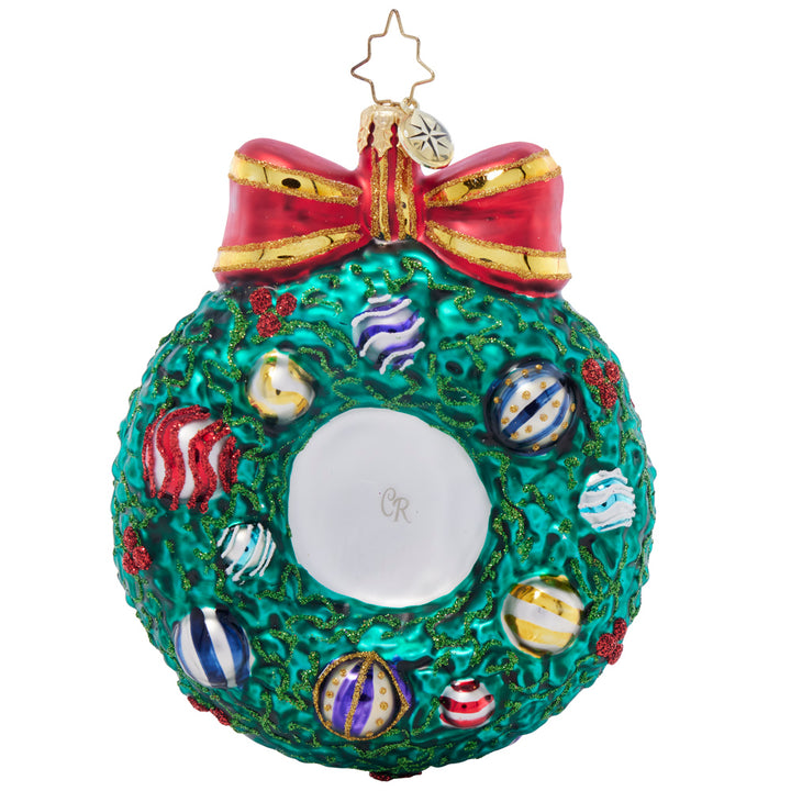 Back image - Smiling Through 2024 - (Dated Santa wreath ornament)