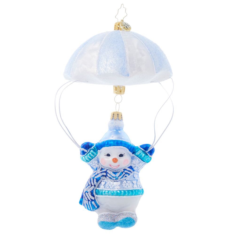 Front image - Frozen Freefall - (Snowman with parachute ornament)