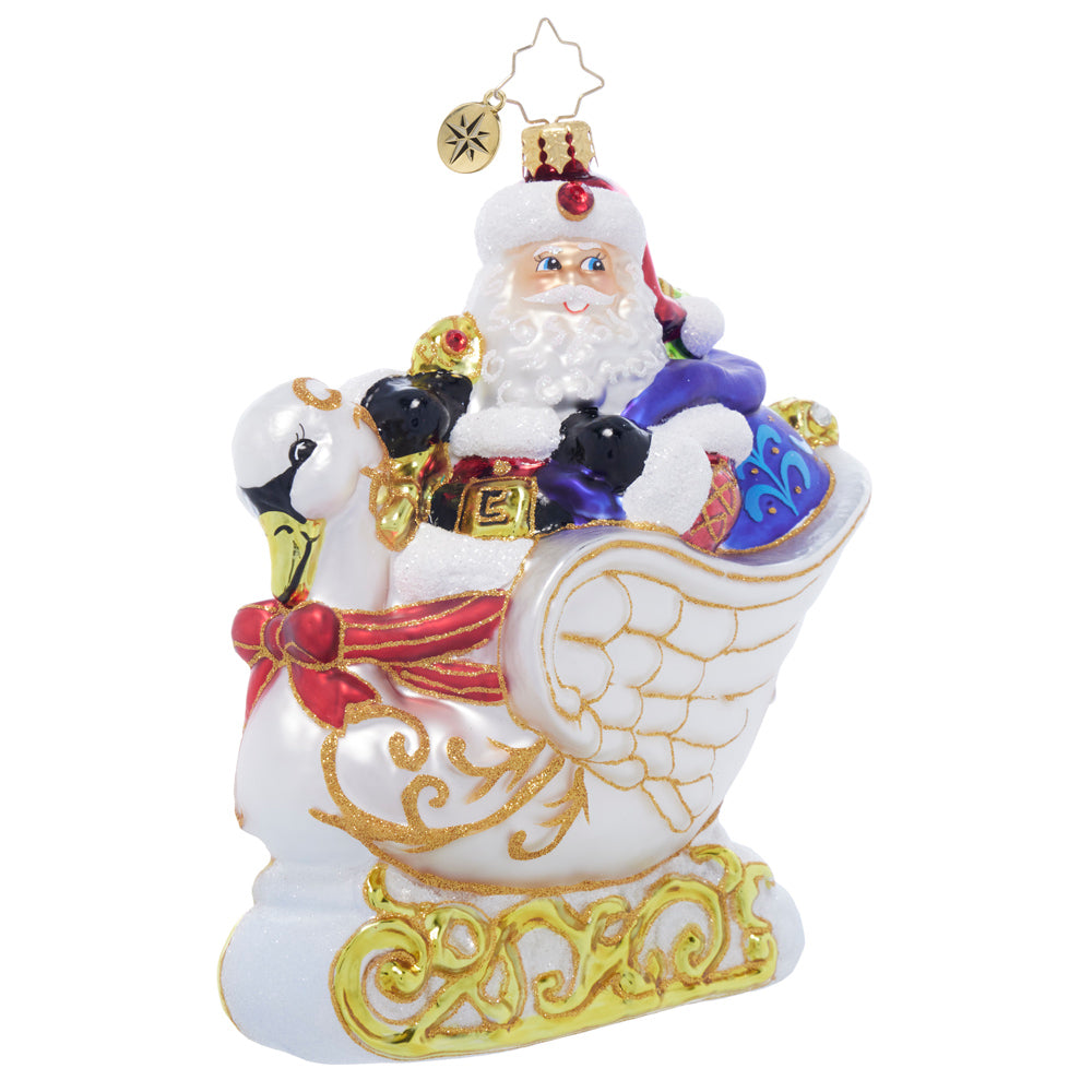 Front image - Swan Voyage - (Santa in sleigh ornament)