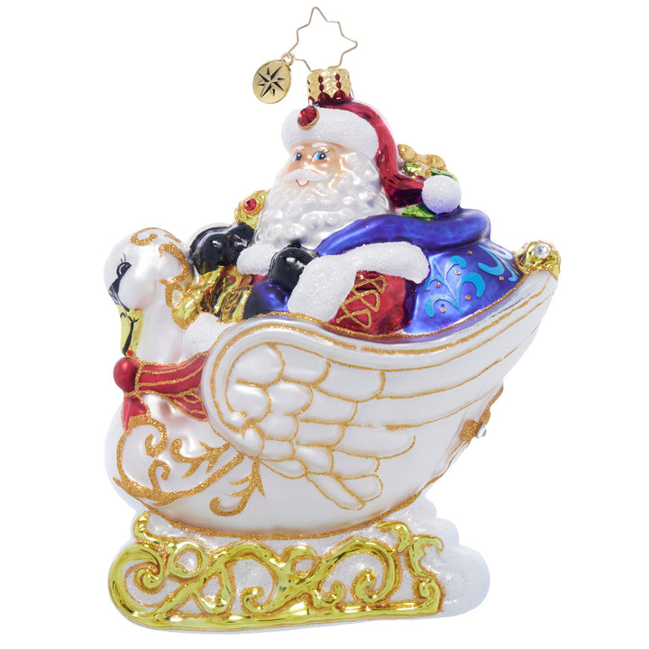 Side image - Swan Voyage - (Santa in sleigh ornament)