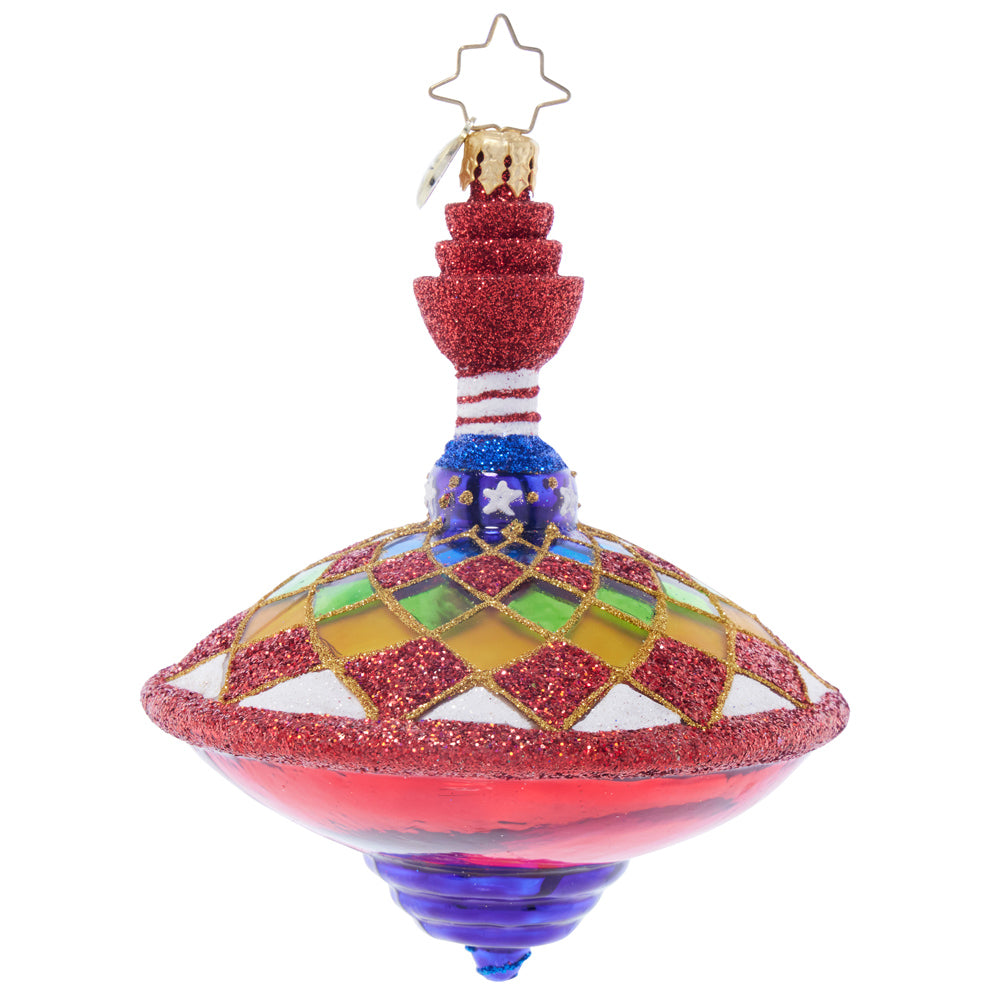 Back image - Spinning & Sparkle - (Sipping top toy ornament)