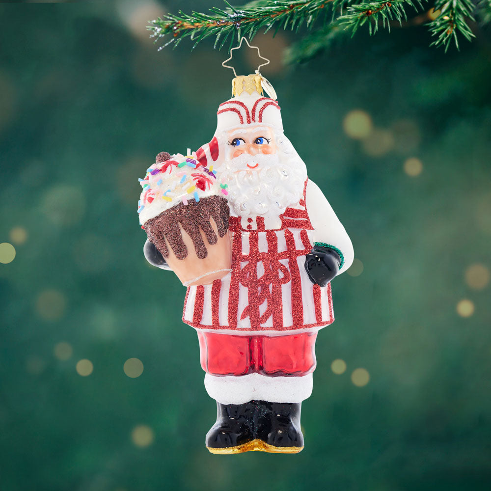 Front image - Malt Shop Santa - (Santa ornament)