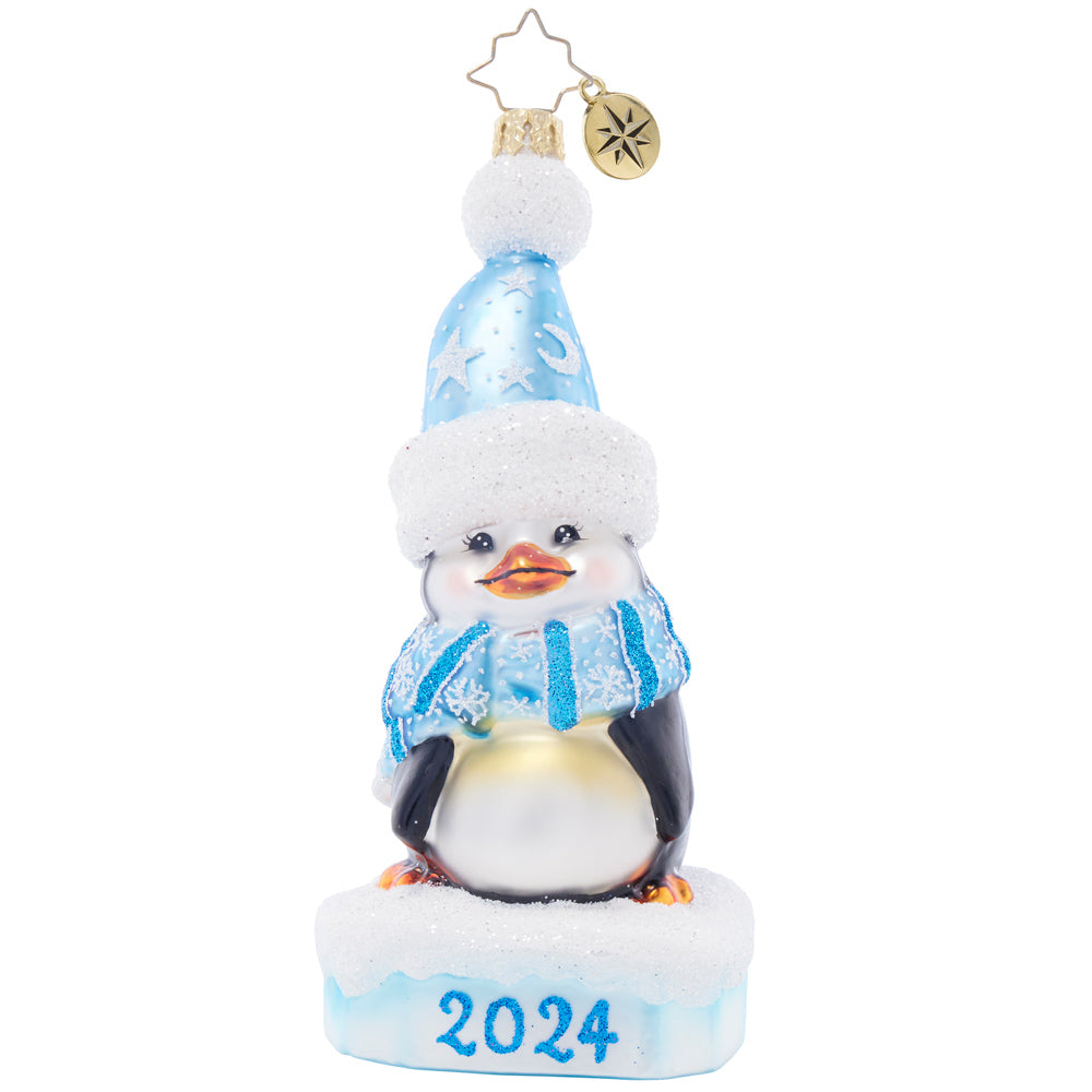 Front image - 2024 Precious Penguin Blue - (Dated Baby ornament)