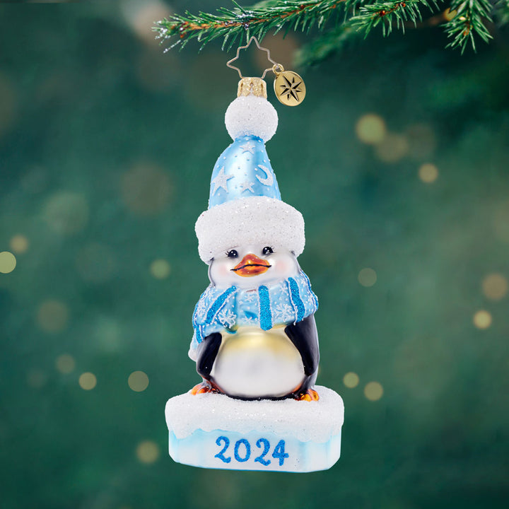 Front image - 2024 Precious Penguin Blue - (Dated Baby ornament)