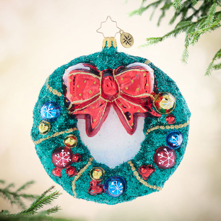 Front image  - Enchanted Evergreen Wreath - (Christmas wreath ornament)