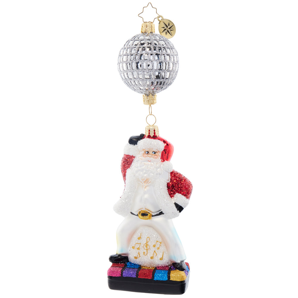 Front image - Dancing Disco Claus - (Santa ornament)