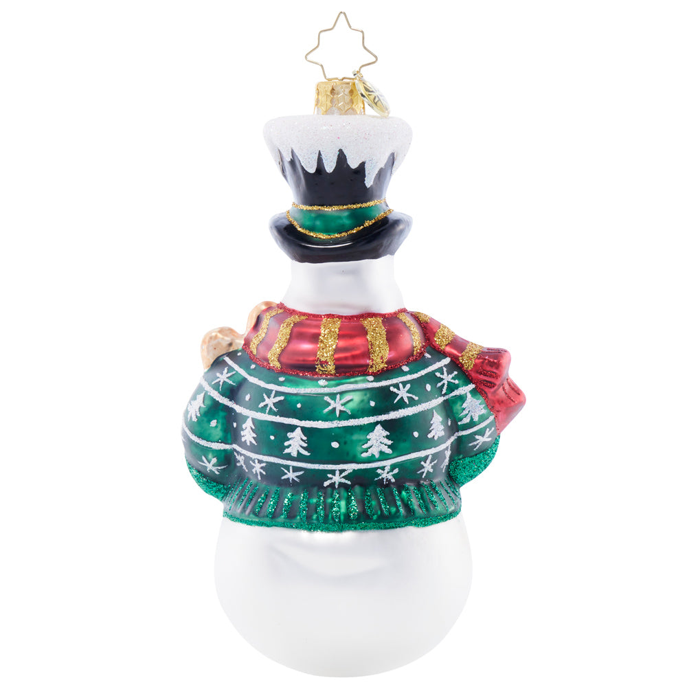 Back image - Slalom-Ready Snowman - (Snowman ornament)