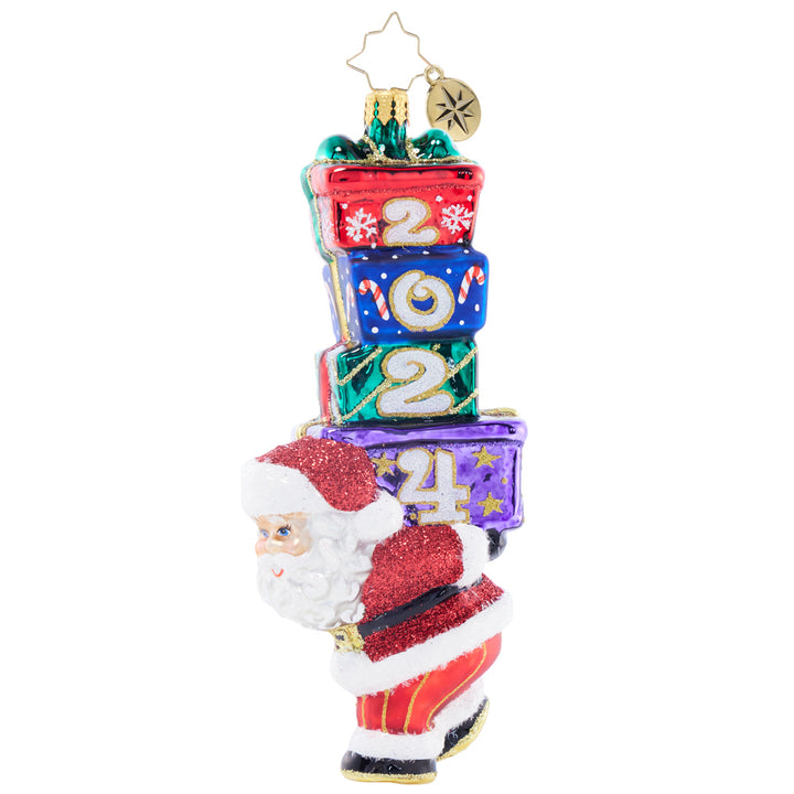 Side image - Gifts Galore for 2024 - (Dated Santa ornament)