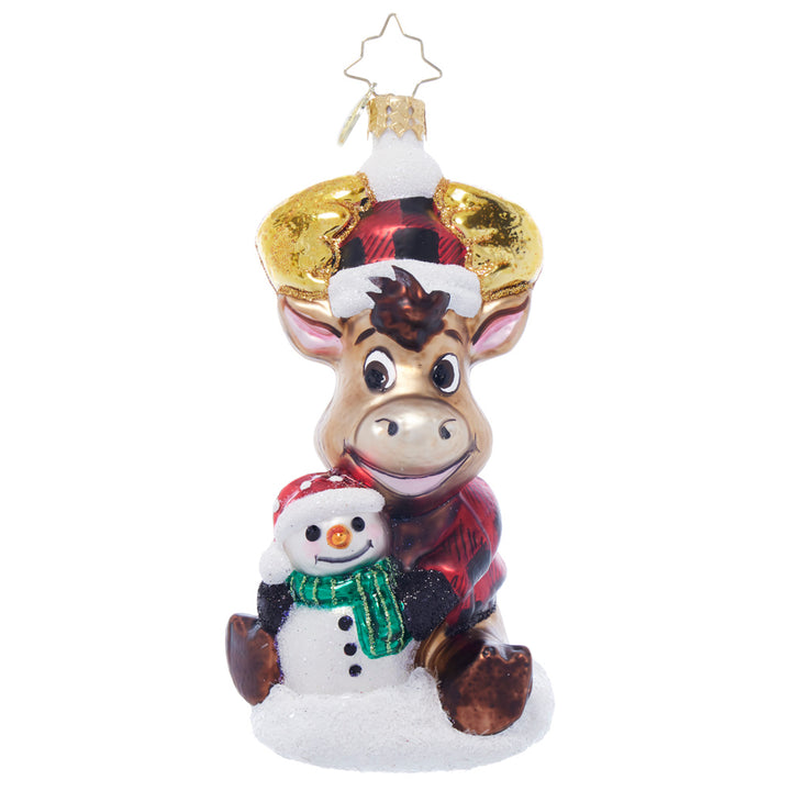 Front image - Merry Moose Friend - (Moose ornament)