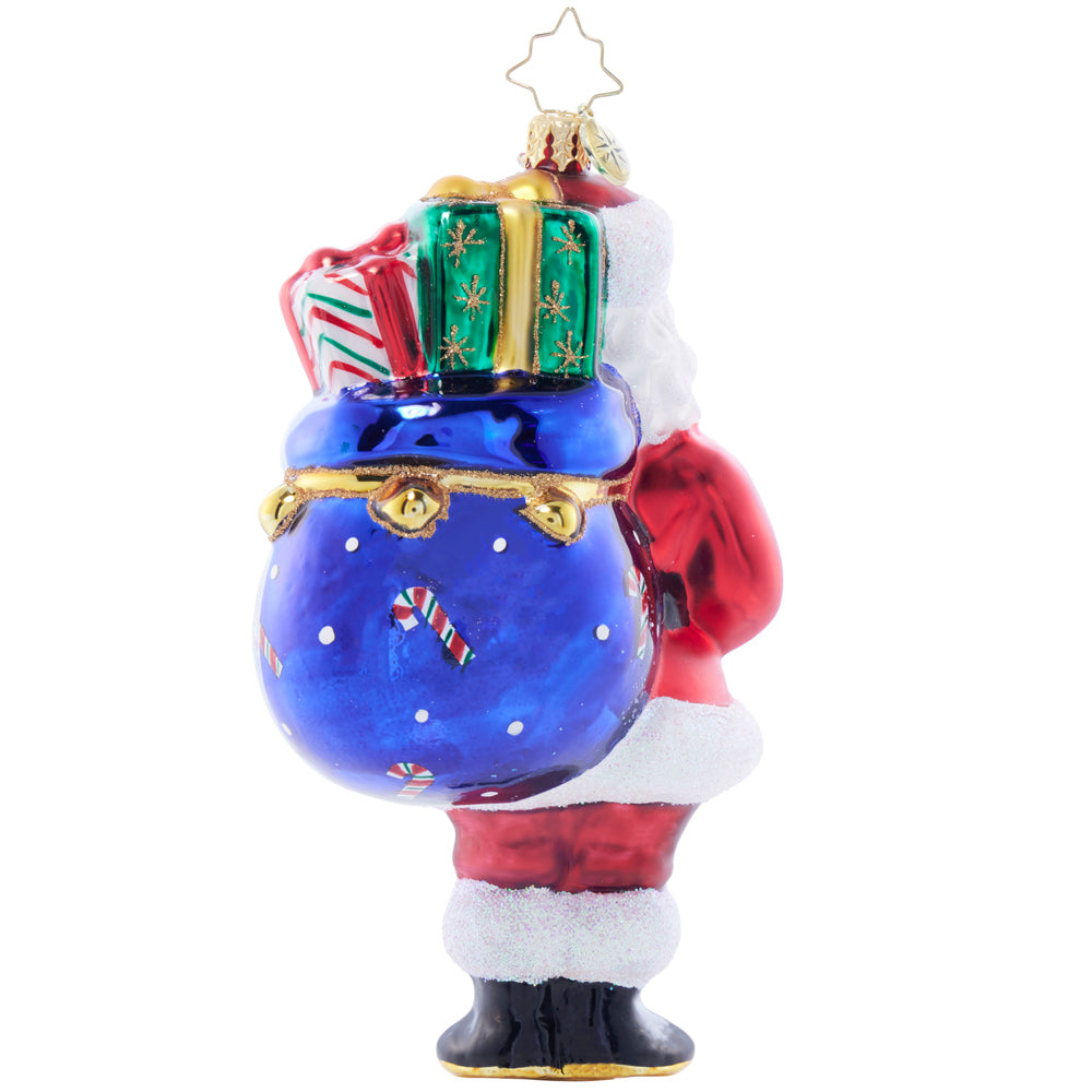 Back image - Presents on His Mind - (Santa ornament)