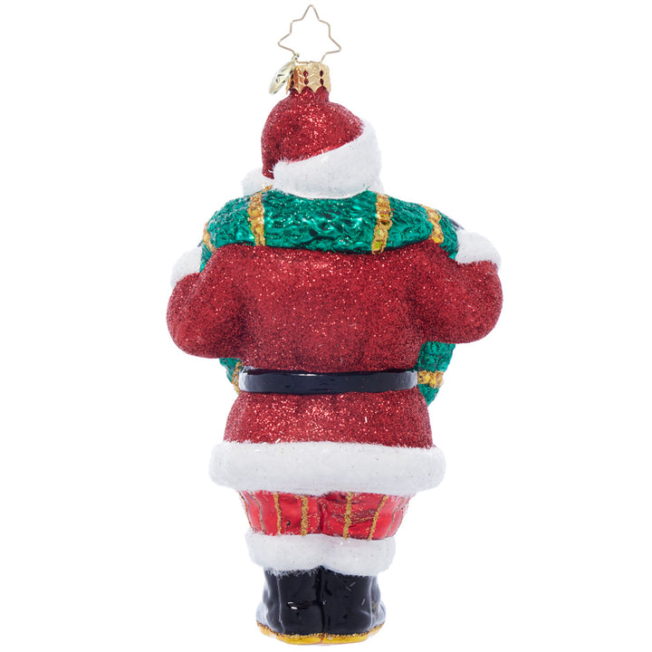 Back image - Wreath Wrangler Claus - (Santa ornament)