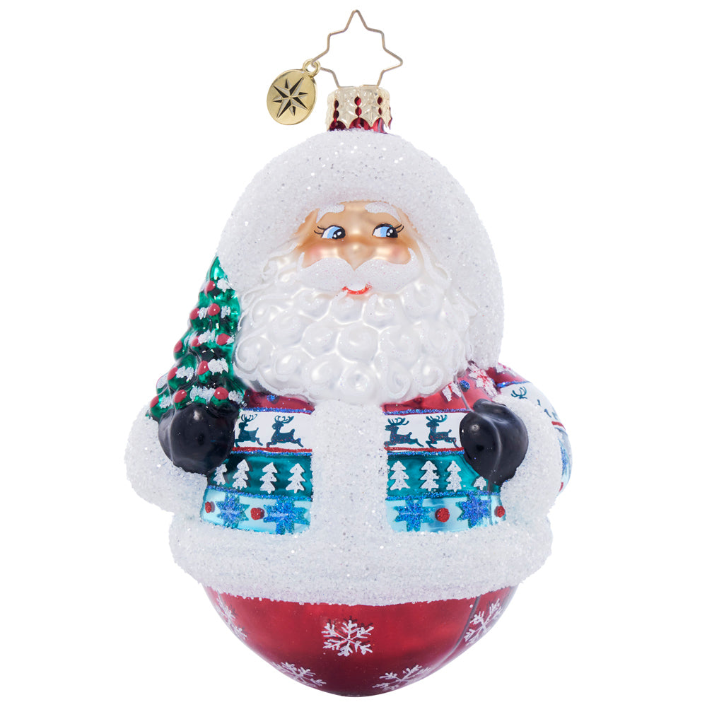 Front image - Jolly in a Jumper - (Santa ornament)