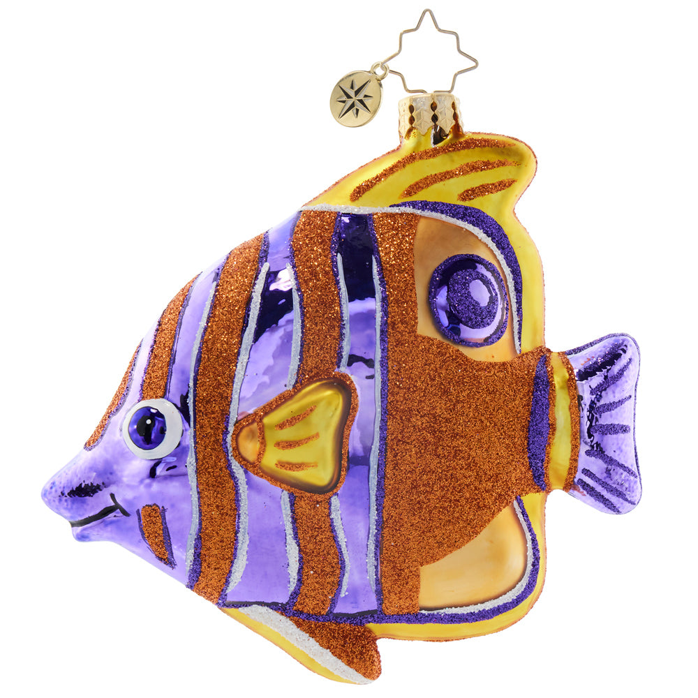 Front image - Coral Cherub - (Striped fish ornament)