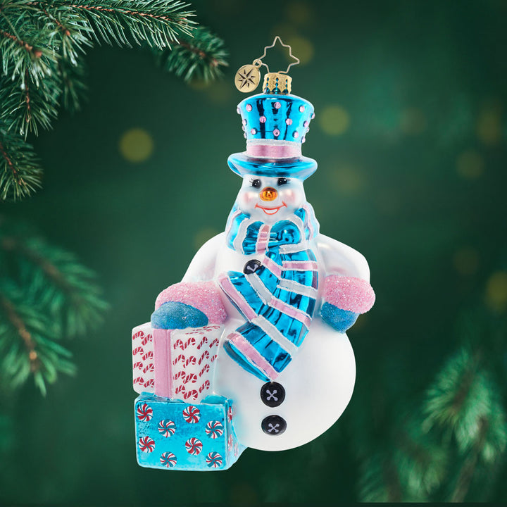 Front image - Top Hat Treasures - (Snowman ornament)