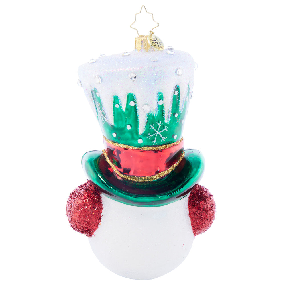 Back image- Top Hat Tidings - (Snowman ornament)