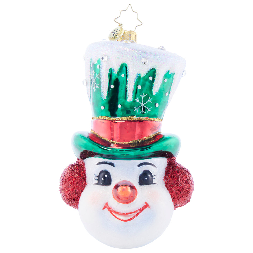 Front image- Top Hat Tidings - (Snowman ornament)