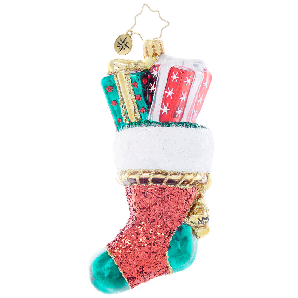 Back image - Joyful Stocking Surprises - (Stocking with presents ornament)