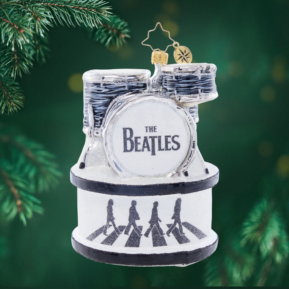 Front image - Beatles Abbey Road Drum Set - (The Beatles drum set ornament)