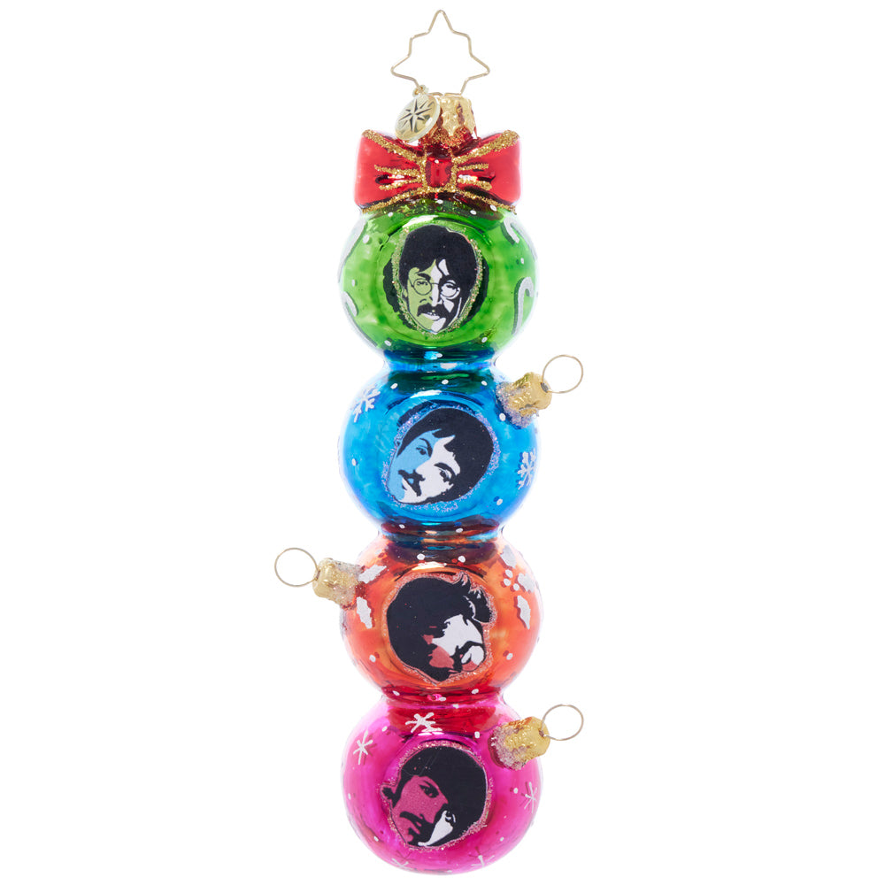 Front image - A Merry Beatles Ornament Stack - (The Beatles ornament)