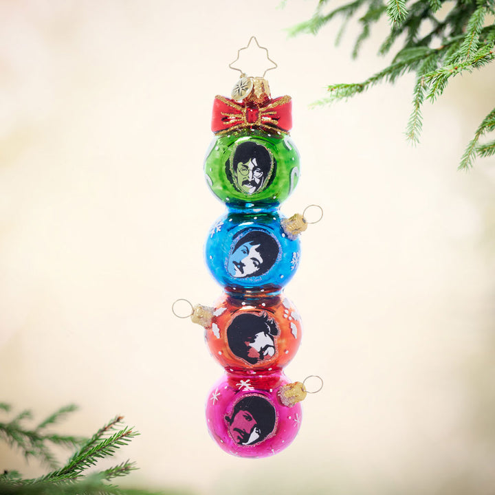 Front image - A Merry Beatles Ornament Stack - (The Beatles ornament)