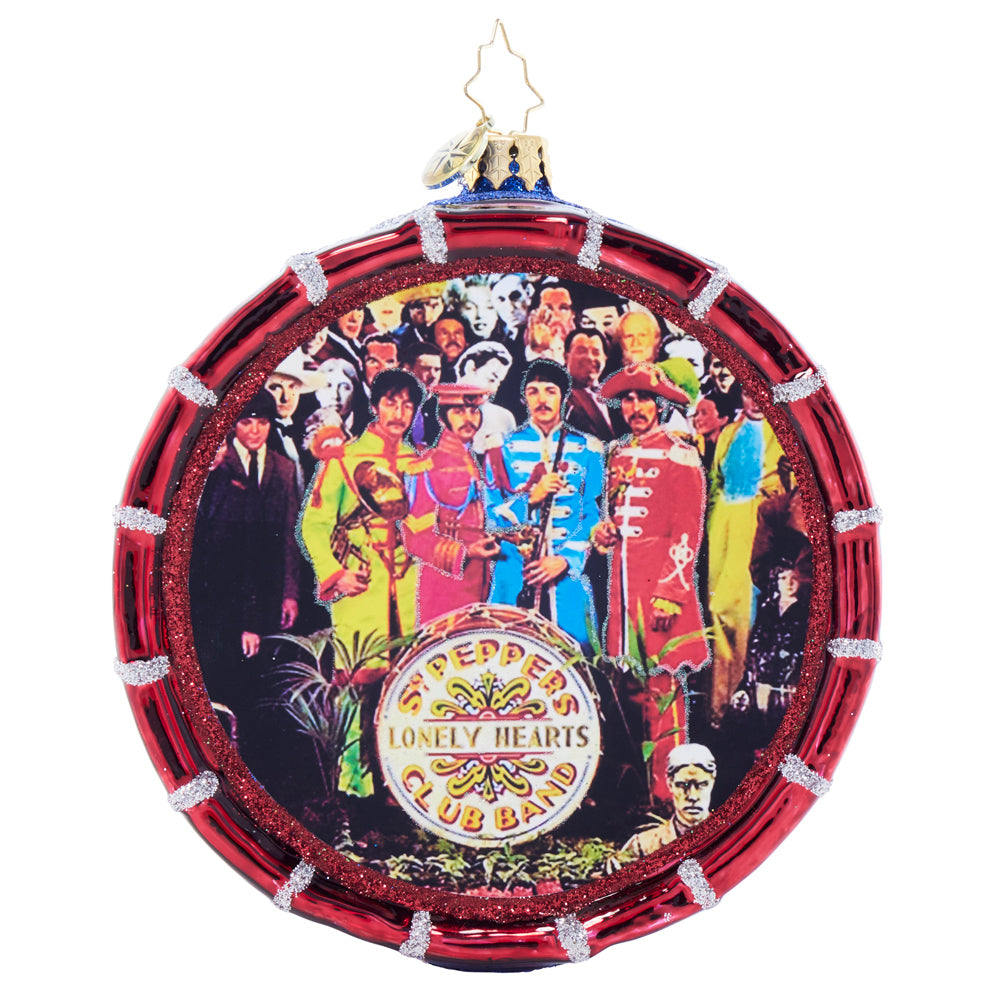 Back image - Sgt. Pepper's Yuletide Drum - (The Beatles drum ornament)