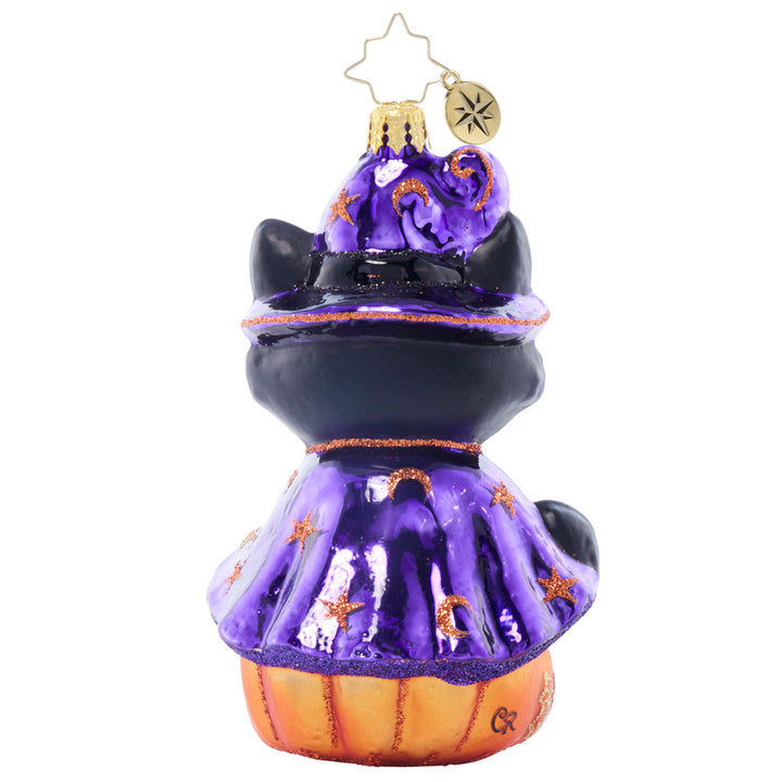 Back image - Witchy Whisker - (Halloween Black cat ornament)