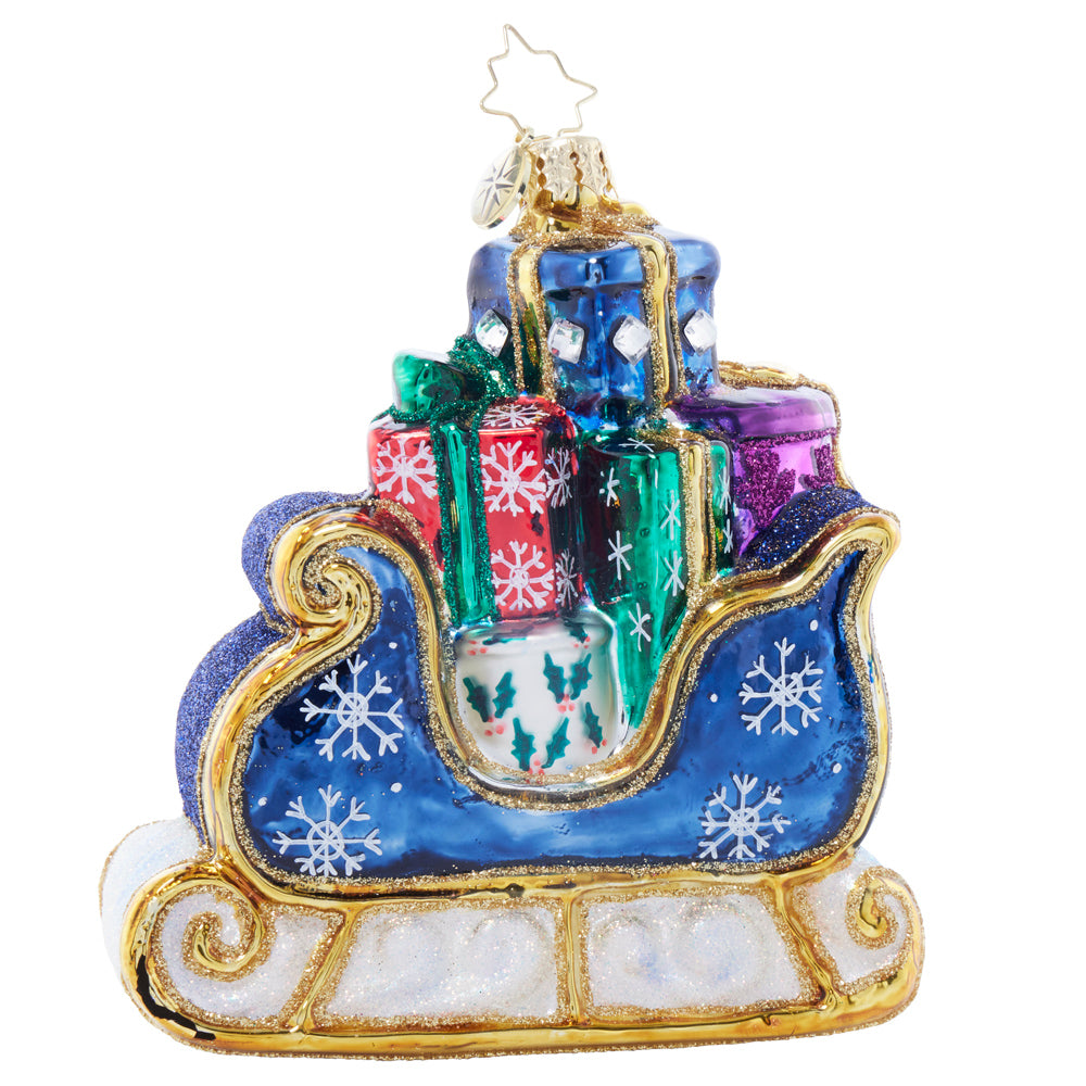 Back image - Starry Night Sleigh - (Sleigh ornament)