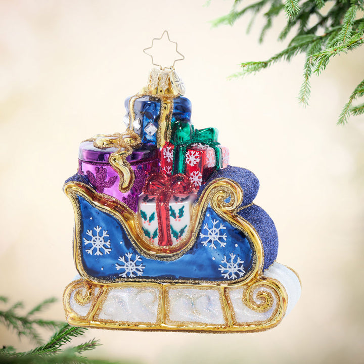 Front image - Starry Night Sleigh - (Sleigh ornament)