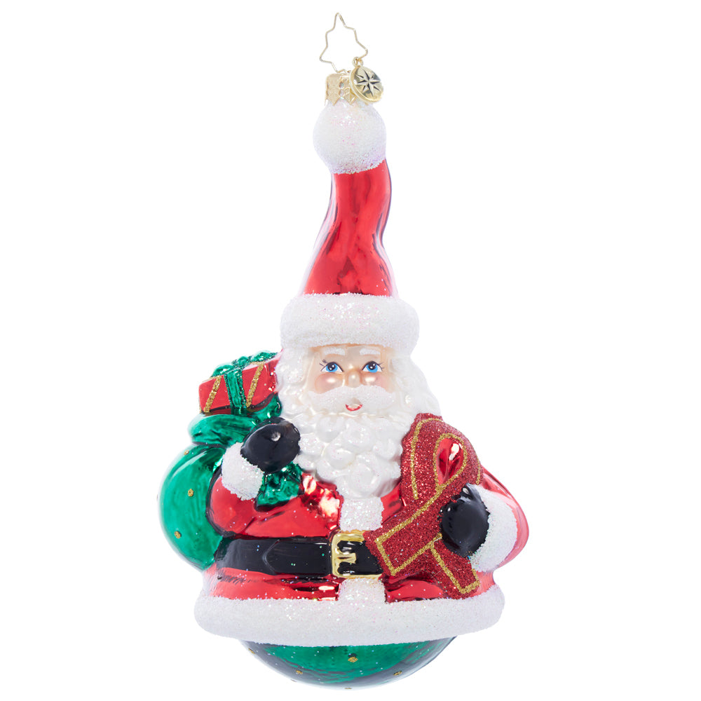 Front image - Full of Hope - (AIDS awareness Santa ornament)
