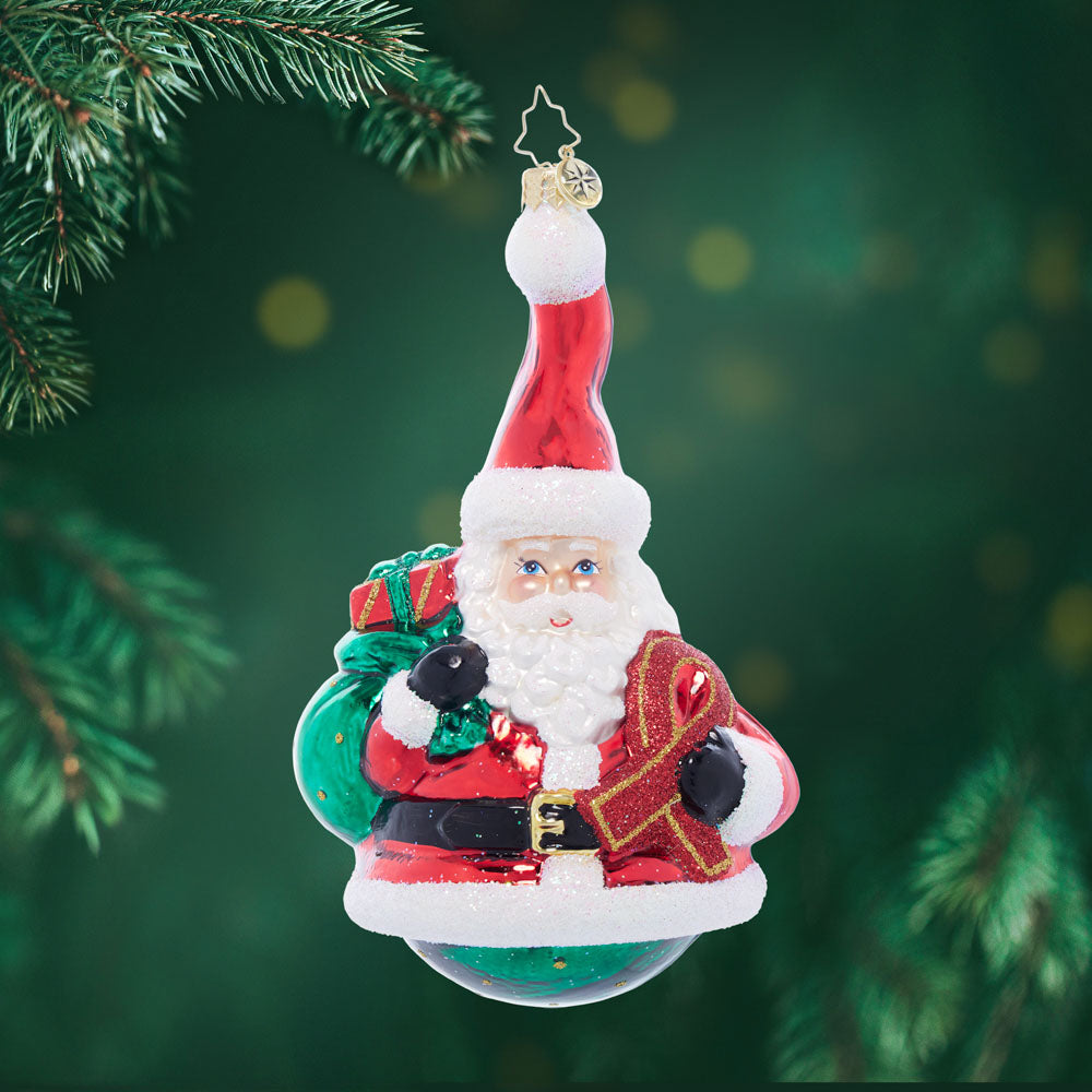 Front image - Full of Hope - (AIDS awareness Santa ornament)