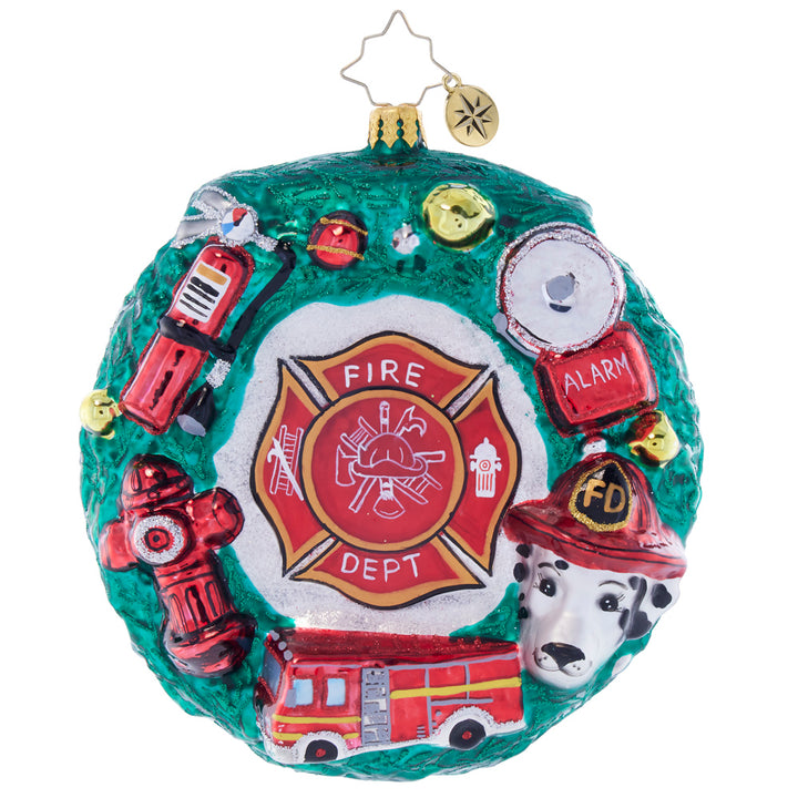 Back image - Wreath of Heroic Honor - (Firefighter ornament)