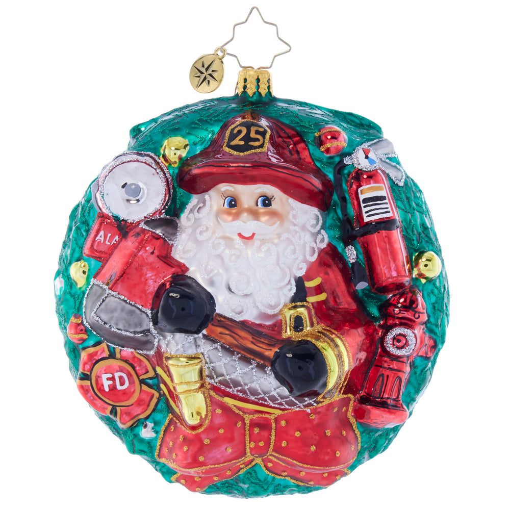 Front image - Wreath of Heroic Honor - (Firefighter ornament)