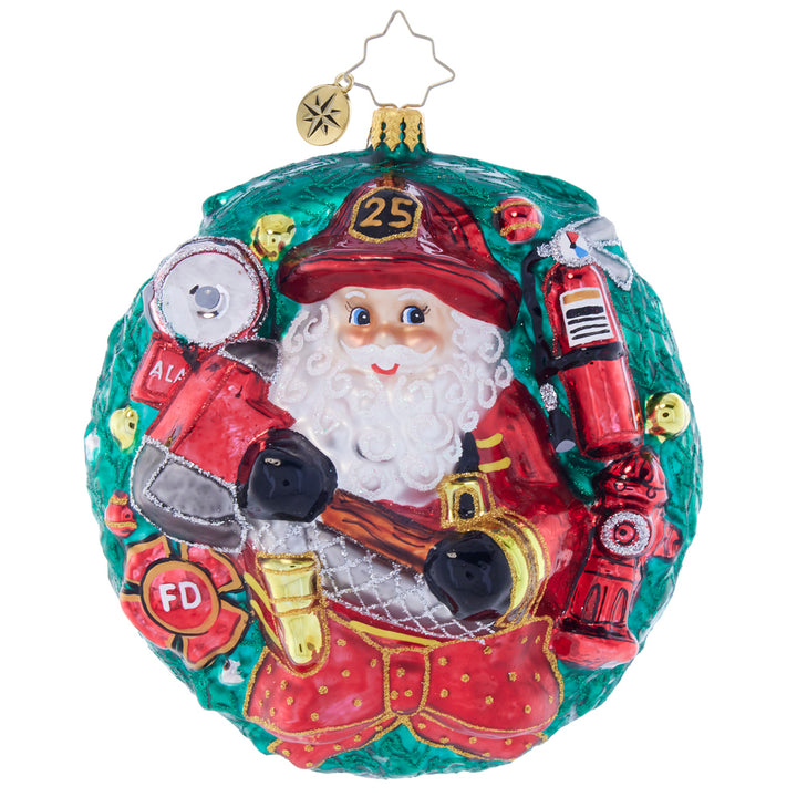 Front image - Wreath of Heroic Honor - (Firefighter ornament)