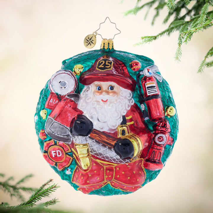 Front image - Wreath of Heroic Honor - (Firefighter ornament)