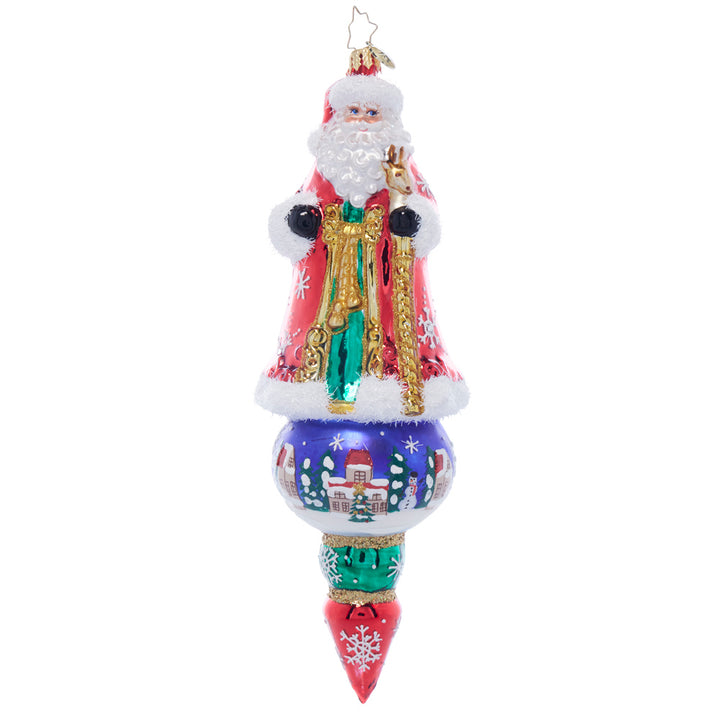 Front image - Santa's Splendid Snowscape - (Santa ornament)