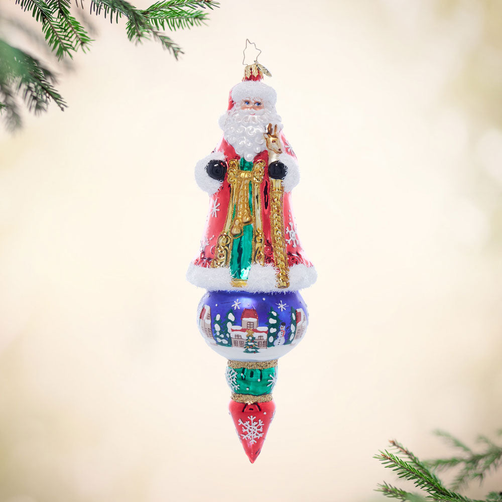 Front image - Santa's Splendid Snowscape - (Santa ornament)