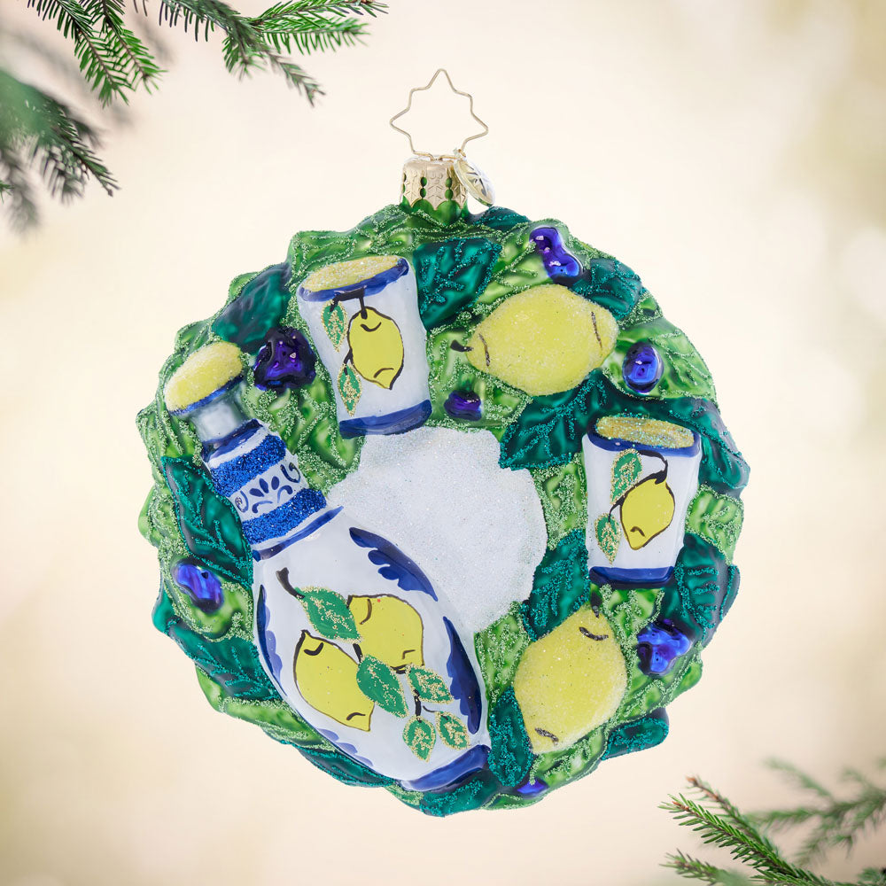 Front image - Limencello Cheers Wreath - (Wreath ornament)