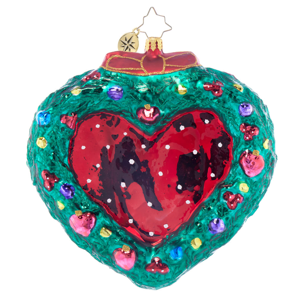 Back image - Mr. & Mrs. Claus Mistletoe Moment - (Wreath ornament)