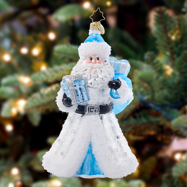 Front image - Icy Elegance St. Nick - (Santa ornament)