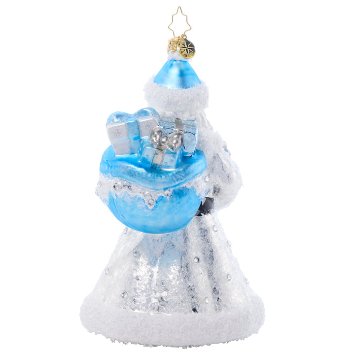 Back image - Icy Elegance St. Nick - (Santa ornament)